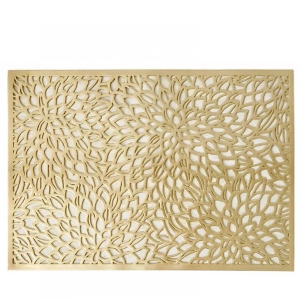 Gold Placemats Laser Cut Elegant Everyday Special Occasion Holiday Elegant 4 PC
